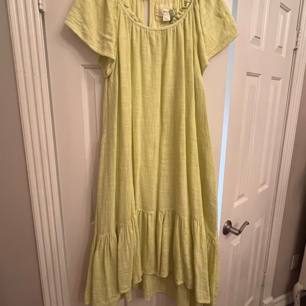 Light Green Ruffled Midi Dress